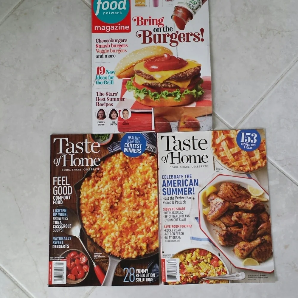 7 Food Network & 2 Taste of Home Magazines